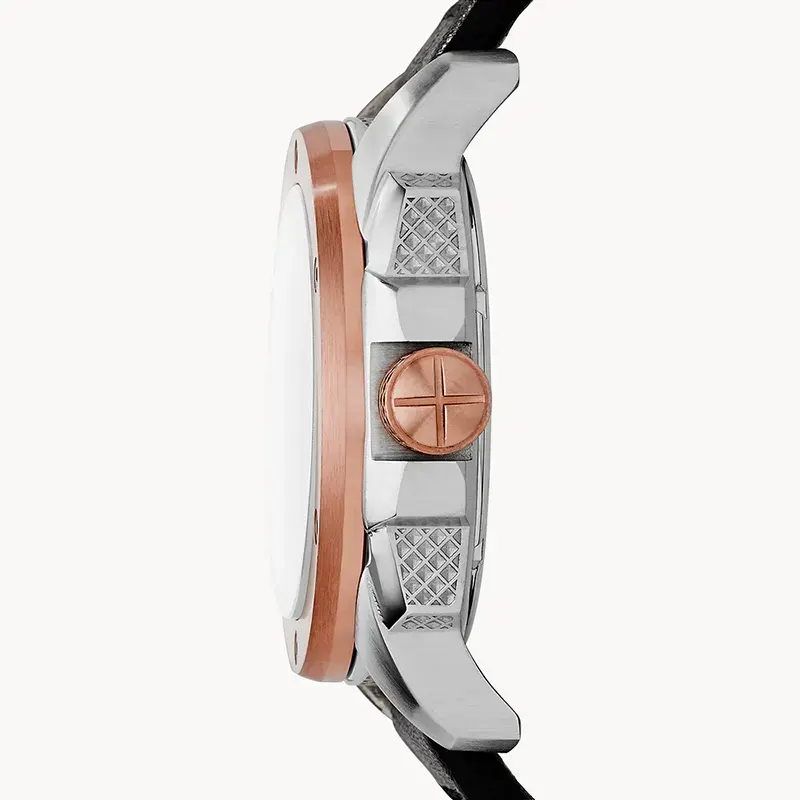 Fossil Modern Machine Automatic Black Leather Men's Watch- ME3082